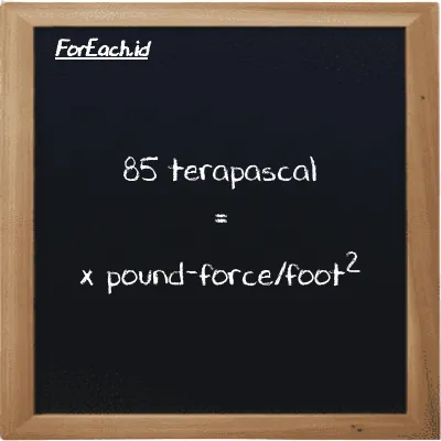 Example terapascal to pound-force/foot<sup>2</sup> conversion (85 TPa to lbf/ft<sup>2</sup>)